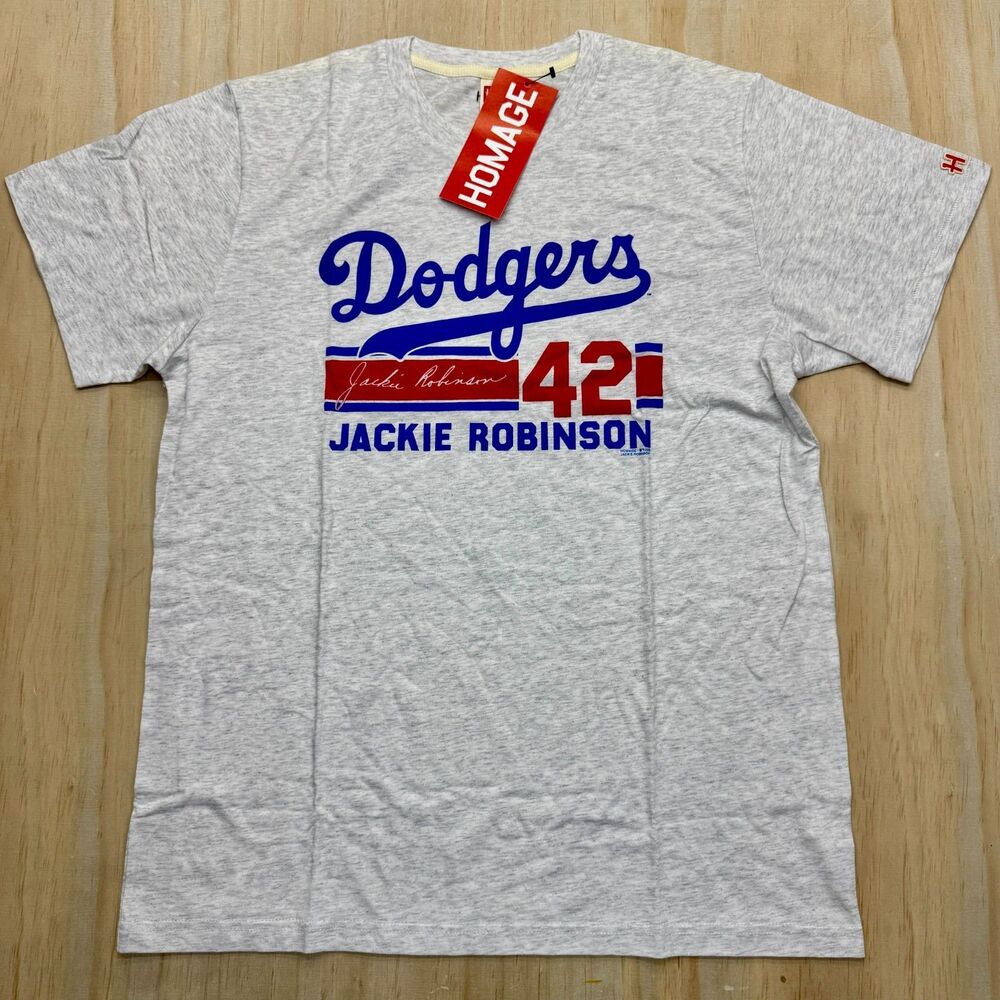 NEW Jackie Robinson Homage Brooklyn Dodgers Tri-Blend Icons Shirt LG